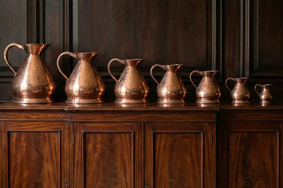 Graduated set of copper haystack measures